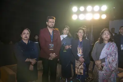 Eminence MSME Awards: Attendees posing under the stage lights