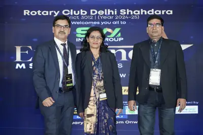Eminence MSME Awards: Three guests on stage at the awards