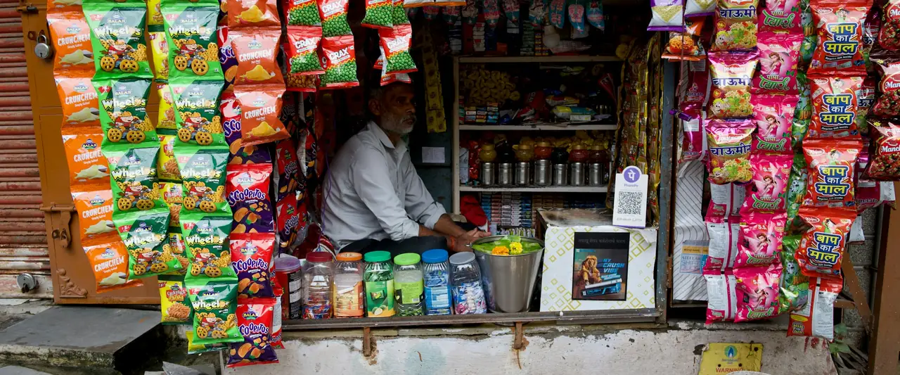 Shopkeeper at a small neighbourhood store