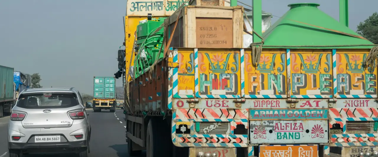 Goods truck on an Indian highway
