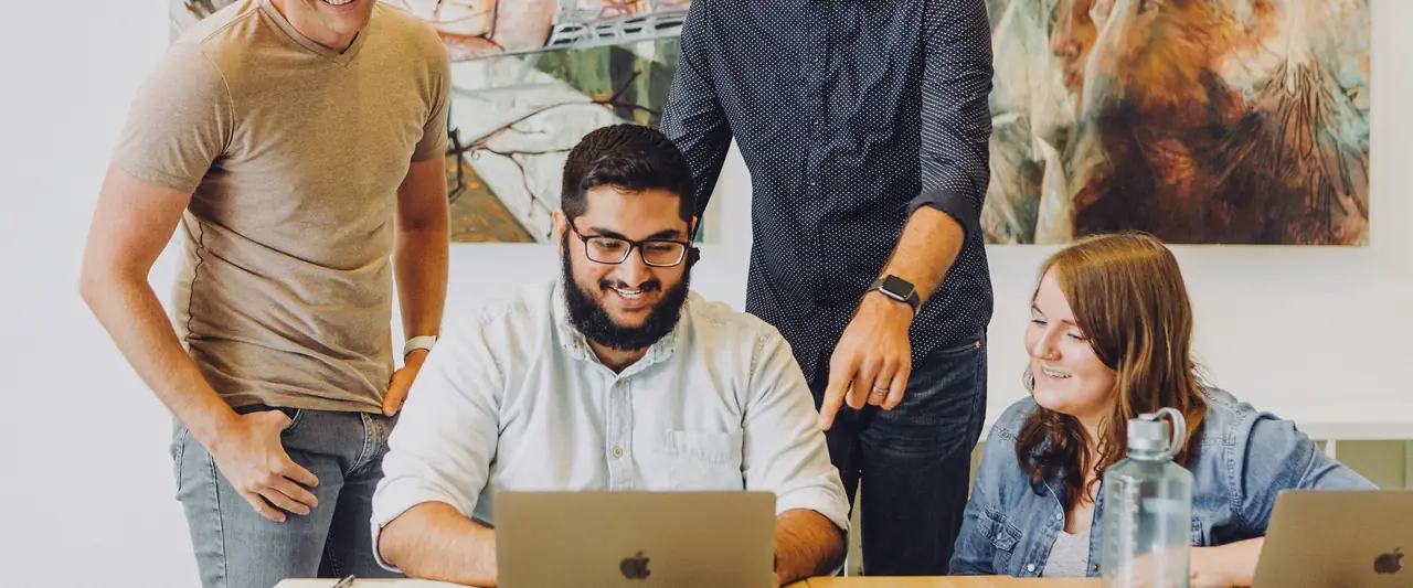 Office team working together